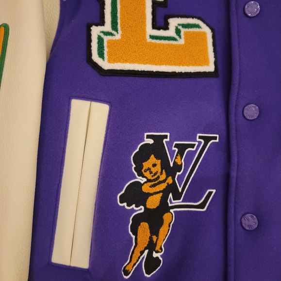 SZ44 Louis Vuitton AW22 runway purple frog varsity jacket - Picture 4 of 10